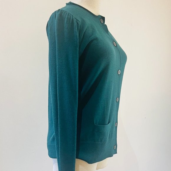 green button down cardigan sweater - Picture 2 of 7